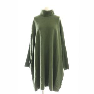 24AW ビッグニットタートルネック セーター ウール F 深緑 /MI OS
