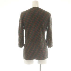 FUMIKA_UCHIDA CAMEL JACQUARD HALF ZIP TOP ニット カットソー M 緑 オレンジ /MI OS