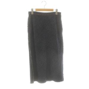 シルクカットオフタイトスカート ロング 1 ネイビー /DF OS SH