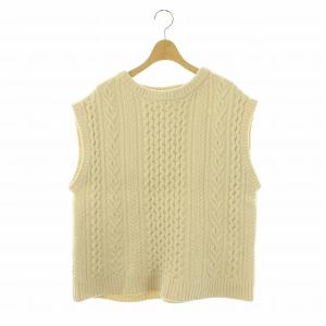 アラン ニット ベスト ウール 1 アイボリー /MI OS SH