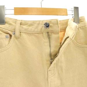 TORY BURCH デニムスカート 台形 ロング カットオフ 2 イエローベージュ /ES OS SH