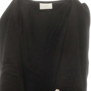 Framework ウールシャギークルーネックコート アウター ロング モヘヤ混 36 ブラック /DO OS