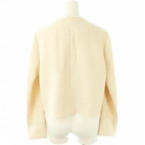 UNITED ARROWS ラメツイード ノーカラー ジャケット スカート  タイト 38 ライトベージュ /HK OS