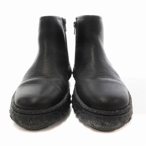 CAMPER GROUND ショートブーツ プレーントゥ レザー 37 黒 ブラック K400460-001 /JS