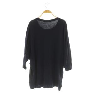 Y's YOHJI YAMAMOTO 素材切り替えカットソー 八分袖 2 ブラック ネイビー /MY OS