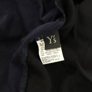 Y's YOHJI YAMAMOTO 素材切り替えカットソー 八分袖 2 ブラック ネイビー /MY OS