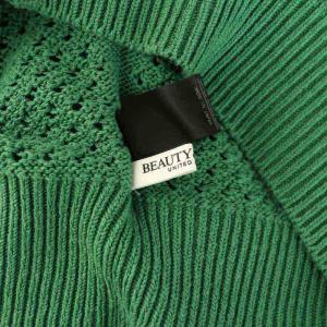 BEAUTY&YOUTH UNITED ARROWS アクリルコットン メッシュニット プルオーバー セーター 長袖 オーバーサイズ グリーン /MY OS