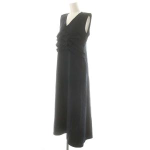 SHIPS エニィ any 25SS 洗濯機可能 コードレーンストライプフリルVネックワンピース ロング ノースリーブ