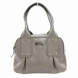 ハンドバッグ ロゴ パッチ エナメルレザー グレー /HO AA