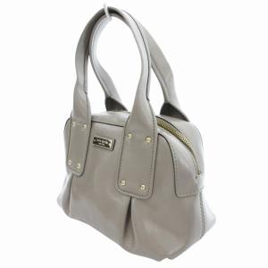 kate spade new york ハンドバッグ ロゴ パッチ エナメルレザー グレー /HO AA