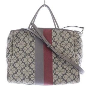 kate spade new york エブリシング ポーチ付き フラワー ジャガード トートバッグ ショルダーバッグ グレー /SR14