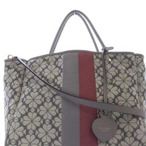 kate spade new york エブリシング ポーチ付き フラワー ジャガード トートバッグ ショルダーバッグ グレー /SR14