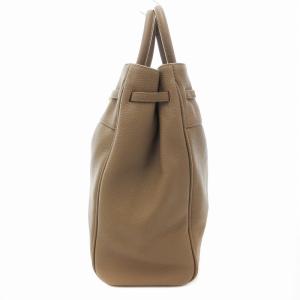 ROPE 2WAY ハンドバッグ ショルダー レザー シボ革 ベージュ /JS