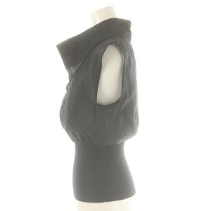 FRAY I.D 22SS ウエストリブシアードレープトップス ブラウス ノースリーブ F ブラック /DF OS