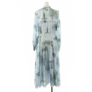 GRACE CONTINENTAL ニューヨークプリントワンピース 38 ライトブルー