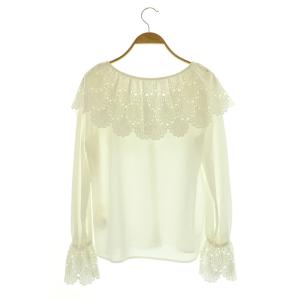 Diagram GRACE CONTINENTAL シェル刺繍ブラウス 長袖 シアー レース 36 オフホワイト /MY OS