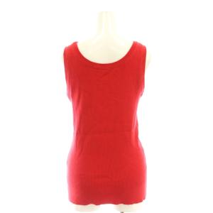 ebure クリアRIB ニット カットソー ノースリーブ 赤 レッド /AT OS SH