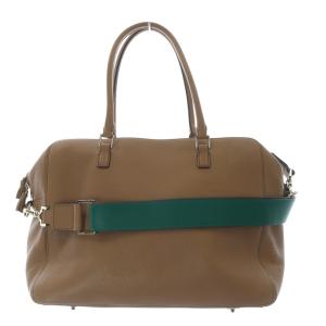ANYA HINDMARCH カーカー レザー 2WAYバッグ ハンドバッグ 茶色 ブラウン