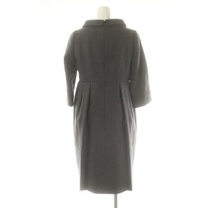 FOXEY BOUTIQUE ウールボタンデザインワンピース ロング 40 グレー 23229 /DO OS
