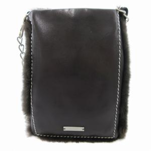 ショルダーバッグ ファーポシェット ブラウン