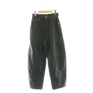 24AW カービィー 5ポケットパンツ ワイドパンツ フェイクレザー 36 ブラック /ES OS