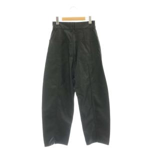 Adam et Rope' 24AW カービィー 5ポケットパンツ ワイドパンツ フェイクレザー 36 ブラック /ES OS