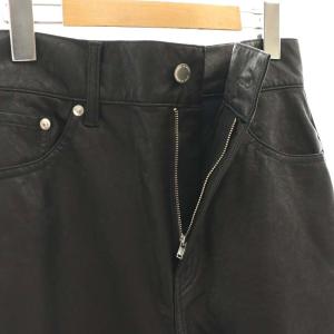Adam et Rope' 24AW カービィー 5ポケットパンツ ワイドパンツ フェイクレザー 36 ブラック /ES OS