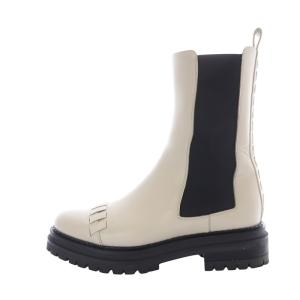 サイドゴア ショートブーツ 37 べージュ ブラック