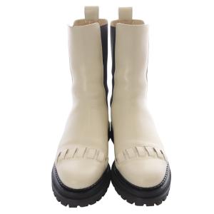 Sergio Rossi サイドゴア ショートブーツ 37 べージュ ブラック