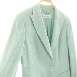 Max Mara 白タグ シルクウール テーラードジャケット 44 ミント /DF OS