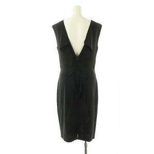 Max Mara Pianoforte バックフリル ワンピース ひざ丈 40 ブラック /DF OS