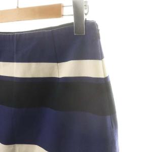 PRADA ボーダー ペプラムスカート ひざ丈 40S マルチカラー /DF OS