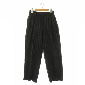 COMBINE TWO PANTS 異素材切替え パンツ ワイド ストライプ 36 ブラック /DF OS