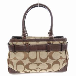 COACH ハンドバッグ シグネチャー レオパード柄 茶 ブラウン ベージュ /AE