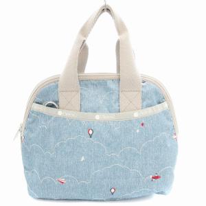 ハンドバッグ ショルダー 2WAY 総柄 青 ブルー /UD