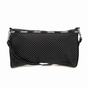 LesportSAC 美品 メッセンジャーバッグ ショルダーバッグ ドット 水玉 黒 ブラック 白 ホワイト /FT