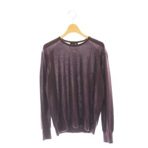 18Gカシミヤシルククルーネックニット セーター ダークパープル /DO OS
