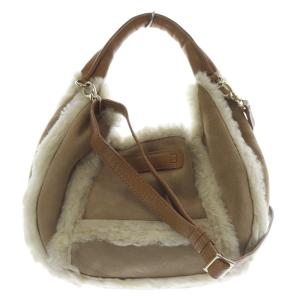 GINZA Kanematsu ムートンバッグ 2wayバッグ ショルダーバッグ ハンドバッグ 茶色 ブラウン /SR4