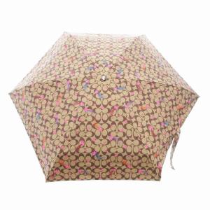 美品 シグネチャー 折りたたみ傘 日傘 ミニアンブレラ スタープリント 茶 ブラウン マルチカラー /UO