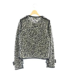 DES PRES ダルメシアンニット クルーネックジャケット F 黒 ブラック 白 ホワイト /AT OS