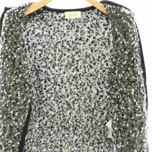 DES PRES ダルメシアンニット クルーネックジャケット F 黒 ブラック 白 ホワイト /AT OS