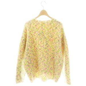 BALLSEY 23AW カラーミックスモヘヤ クルーネックプルオーバー ニット セーター 長袖 S イエロー マルチカラー