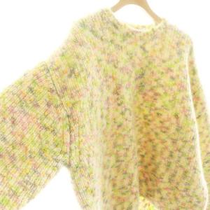 BALLSEY 23AW カラーミックスモヘヤ クルーネックプルオーバー ニット セーター 長袖 S イエロー マルチカラー