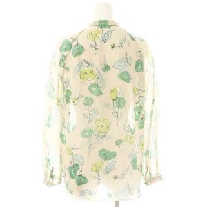 TOMORROWLAND collection 24SS リンズフラワープリントブラウス シャツ 長袖 シルク 36 ベージュ グリーン マルチカラー