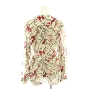 TOMORROWLAND collection 24AW ローブフラワープリントタックネックブラウス 長袖 36 グレー /AT OS