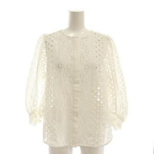 24SS カットワークブラウス TOMORROWLAND別注 七分袖 F 白 ホワイト /AT OS