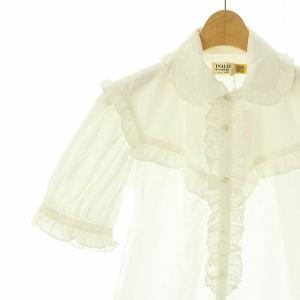 POLO RALPH LAUREN デニム&サプライ DENIM&SUPPLY フリル 半袖シャツ ブラウス 0 ホワイト