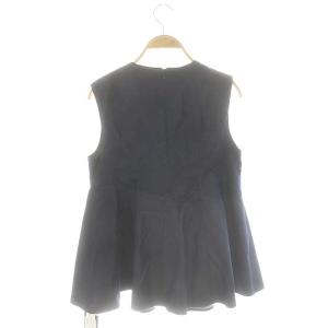 TOMORROWLAND collection 24SS コットンシルクデニムブラウス ノースリーブ フレア 36 ネイビー /ES OS