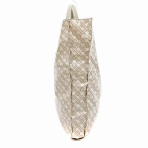 GHERARDINI タグ付き SOFTY ハンドバッグ ロゴ総柄 レザー切替 ベージュ /JS