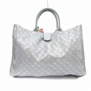 GHERARDINI タグ付き SOFTY ハンドバッグ トート ミニ ロゴ 総柄 シルバーカラー /JS